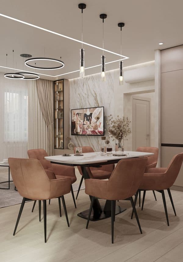 Дизайн кухни-гостиной в загородном доме — Karimov Studio