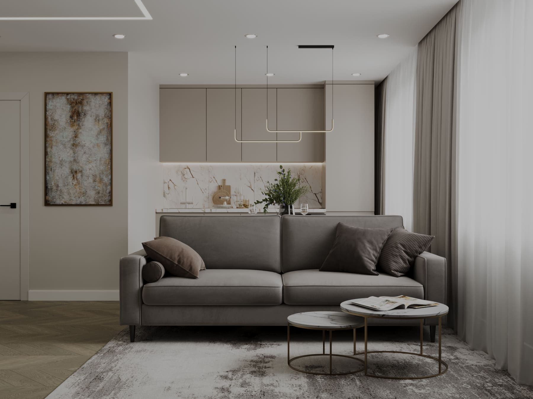 Дизайн интерьера студии 54 м² — Karimov Studio